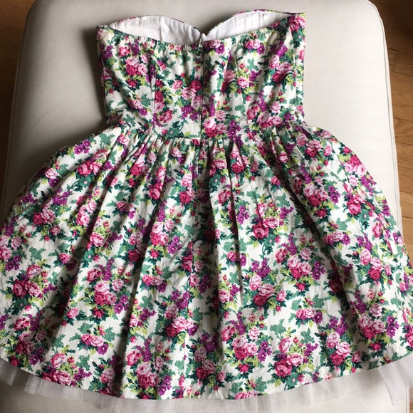 Sans Souci Summer Day Dress Strapless Floral  - Picture 2 of 3